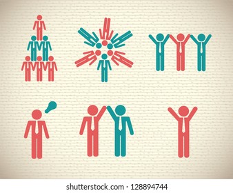 People actions over white background vector illustration