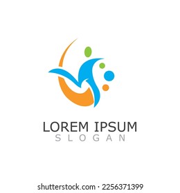 People active abstract logo business and healthy design vector template
