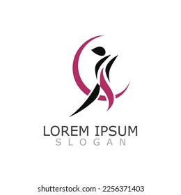 People active abstract logo business and healthy design vector template