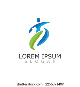 People active abstract logo business and healthy design vector template