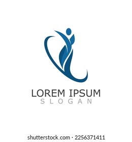 People active abstract logo business and healthy design vector template