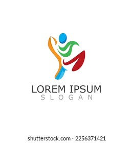 People active abstract logo business and healthy design vector template