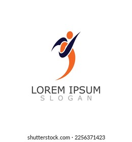 People active abstract logo business and healthy design vector template