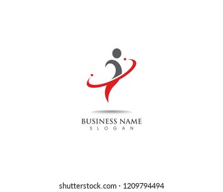 people active Happy logo and vector icon