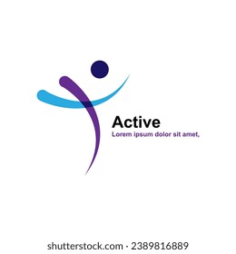 People active symbol logo vector