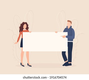People activist placard, great design for any purposes. Vector character illustration. Flat cartoon vector illustration.