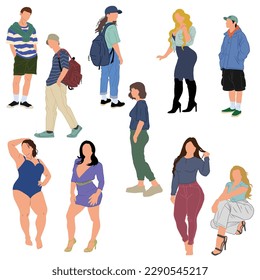 People activity flat graphic sets, good for graphic design resources.