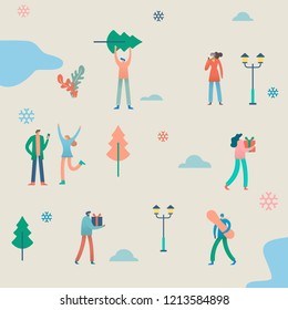 people activity outdoor in the winter vector illustration concept, can use for, landing page, template, ui, web, mobile app, poster, banner, flyer