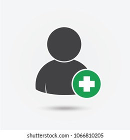 people and add button icon silhouettes, illustration vector