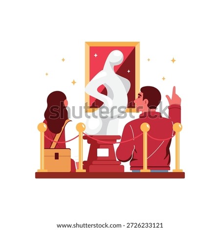 People admiring art Vector Illustration EPS 10 File 	