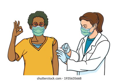 People affordability privilege or priority to access Coronavirus vaccine and vaccination during coronavirus pandemic Concept. Illustration, shape, line, retro style in vector isolated on background