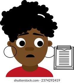 People afro hair, illustration or icon, vector on white background.