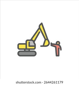People Against Deforestation filled outline icon. Protest color line illustration.