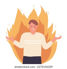 People aggressive behavior. Mental disorder, nervous and high anxiety vector illustration