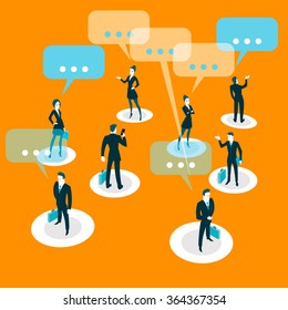 People all over the world communicate with each other. Vector illustration