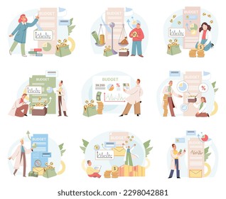 People analysis budget. Calculate financial plan of save income and expense management. Budget planning, records management. Plan, review, approve, allocate, woman analyze and optimize budgets