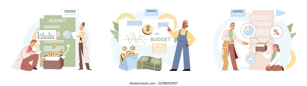 People analysis budget. Calculate financial plan of save income and expense management. Budget planning, balanced budget, company budget management. Financial high return on investment, fund raising