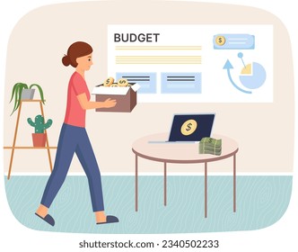 People analysis budget. Calculate financial plan of save income and expense. Data analysis, financial dashboard or accounting, corporate revenue or investment profit, tax, budget or marketing strategy