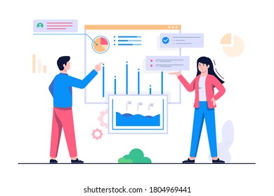 concepto de análisis de personas vector de ilustración plana