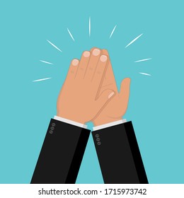 People applaud. Human hands clapping ovation. Vector illustration in flat style