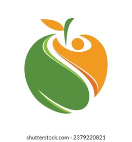 people apple fruit logo icon vector design