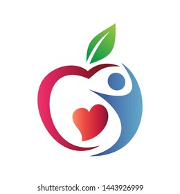 People With Apple Shape for Health Care Logo Design