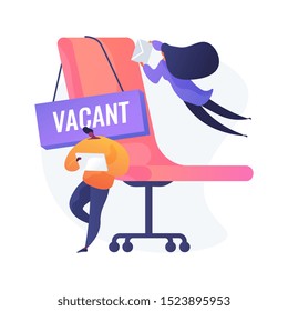 People applying for vacant job. Business competition, available vacancy advertisement, position application. Competing workers cartoon characters. Vector isolated concept metaphor illustration