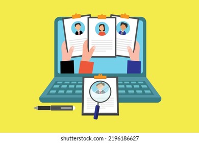 People Applying For Work Position Giving CV 2d Vector Illustration Concept For Banner, Website, Illustration, Landing Page, Flyer, Etc.