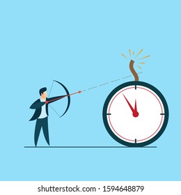 people archery bomb time flat vector illustration of deadline