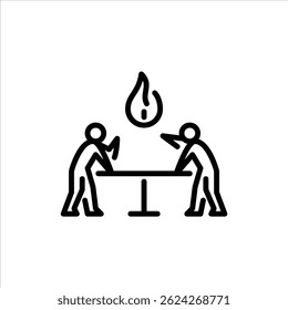 people argue outline icon. figure yelling line art illustration.