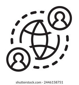 Menschen rund um den Globus, Anbindung, Navigation, Vektorillustration 