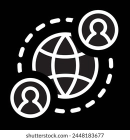 people around earth or globe, connection, navigation, vector illustration 