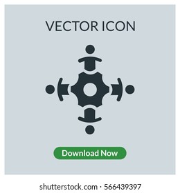 People around gear vector icon