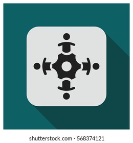 People around gear vector icon