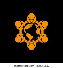 people around the table  icon