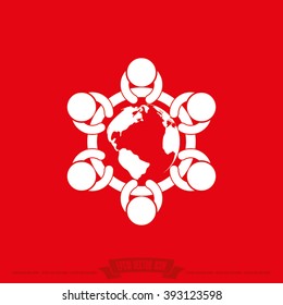 people around the table  icon