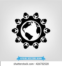 people around table icon vector illustration eps10