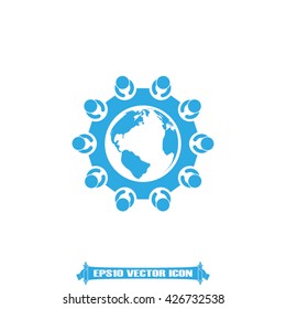 people around table icon vector illustration eps10