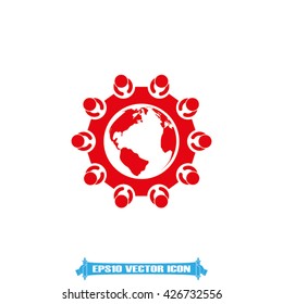 people around table icon vector illustration eps10