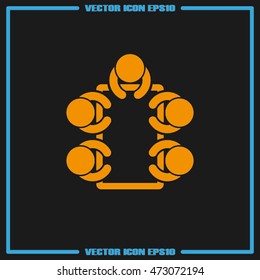 people around the table icon vector illustration eps10.
