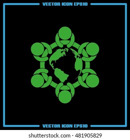 people around the table icon vector illustration eps10.