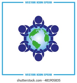 people around the table icon vector illustration eps10.