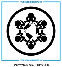 people around the table icon vector illustration eps10.