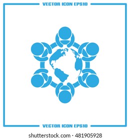 people around the table icon vector illustration eps10.