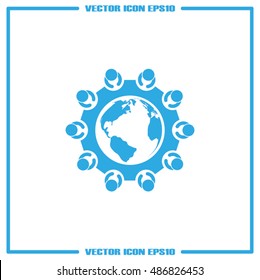 people around the table icon vector illustration eps10.