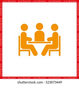 people around the table icon vector illustration eps10. Isolated badge for website or app - stock infographics