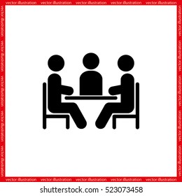 people around the table icon vector illustration eps10. Isolated badge for website or app - stock infographics