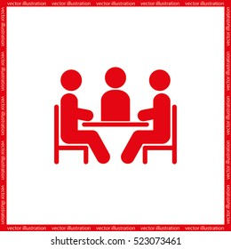 people around the table icon vector illustration eps10. Isolated badge for website or app - stock infographics