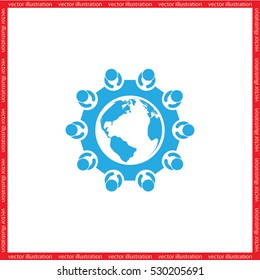 people around the table icon vector illustration eps10.