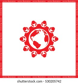people around the table icon vector illustration eps10.